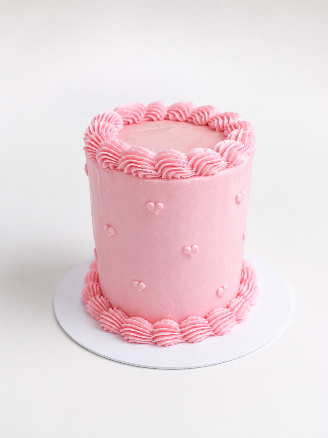Piped Heart Cake